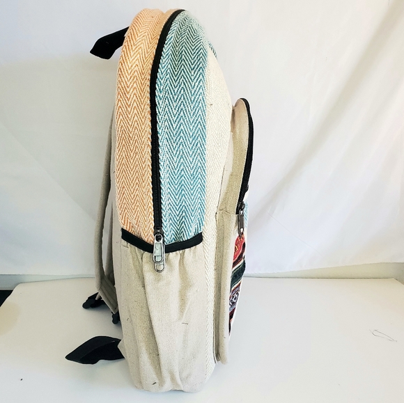 MOVING SALE FINAL PRICE Handmade Hemp & Cotton Patchwork Back… - Picture 6 of 6